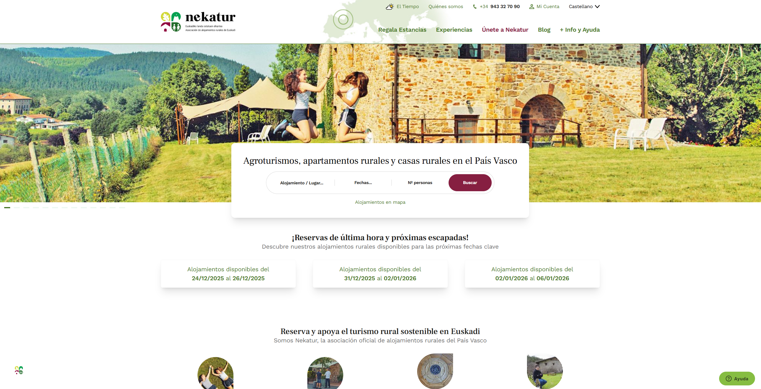Captura de pantalla del proyecto Nekatur - Alojamientos rurales